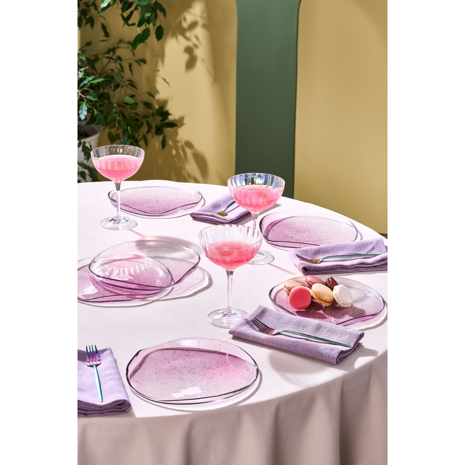 Petunya 6 Kişilik Cam Pasta / Tatlı  Seti 21 cm