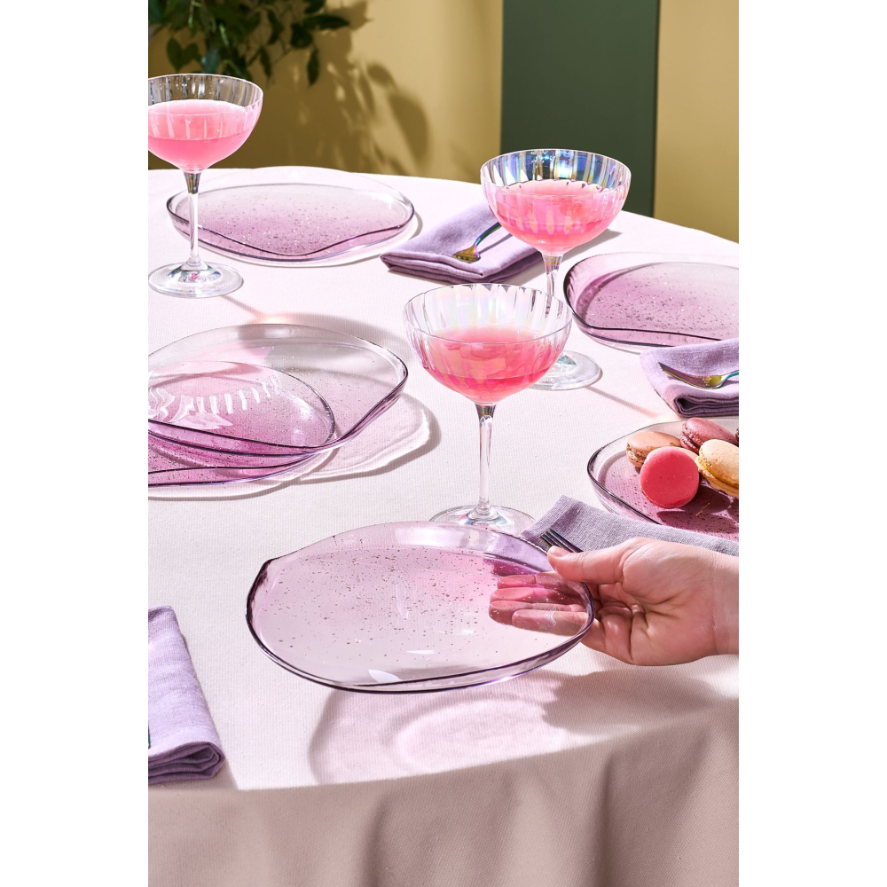 Petunya 6 Kişilik Cam Pasta / Tatlı  Seti 21 cm