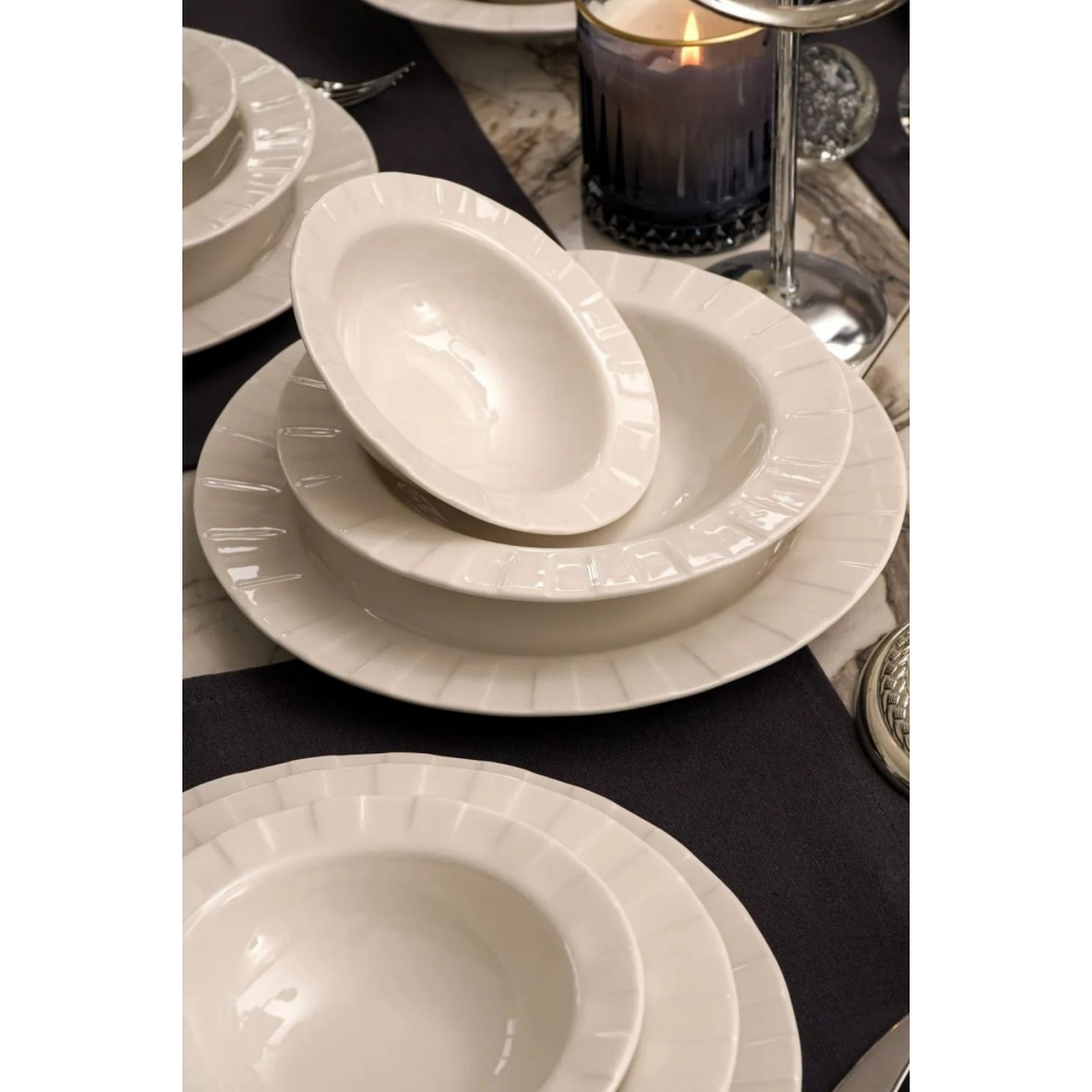 Zümrüt 18 Parça 6 Kişilik Porselen Yemek Takımı