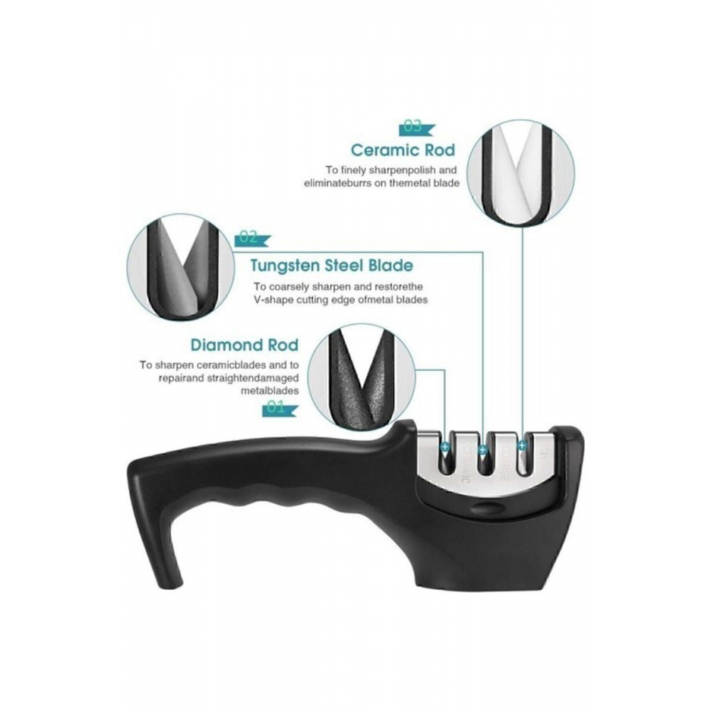 Profesyonel Bıçak Bileyici 3 Açılı Elmas Seramik Tungsten Çelik El Bıçakları Bileme