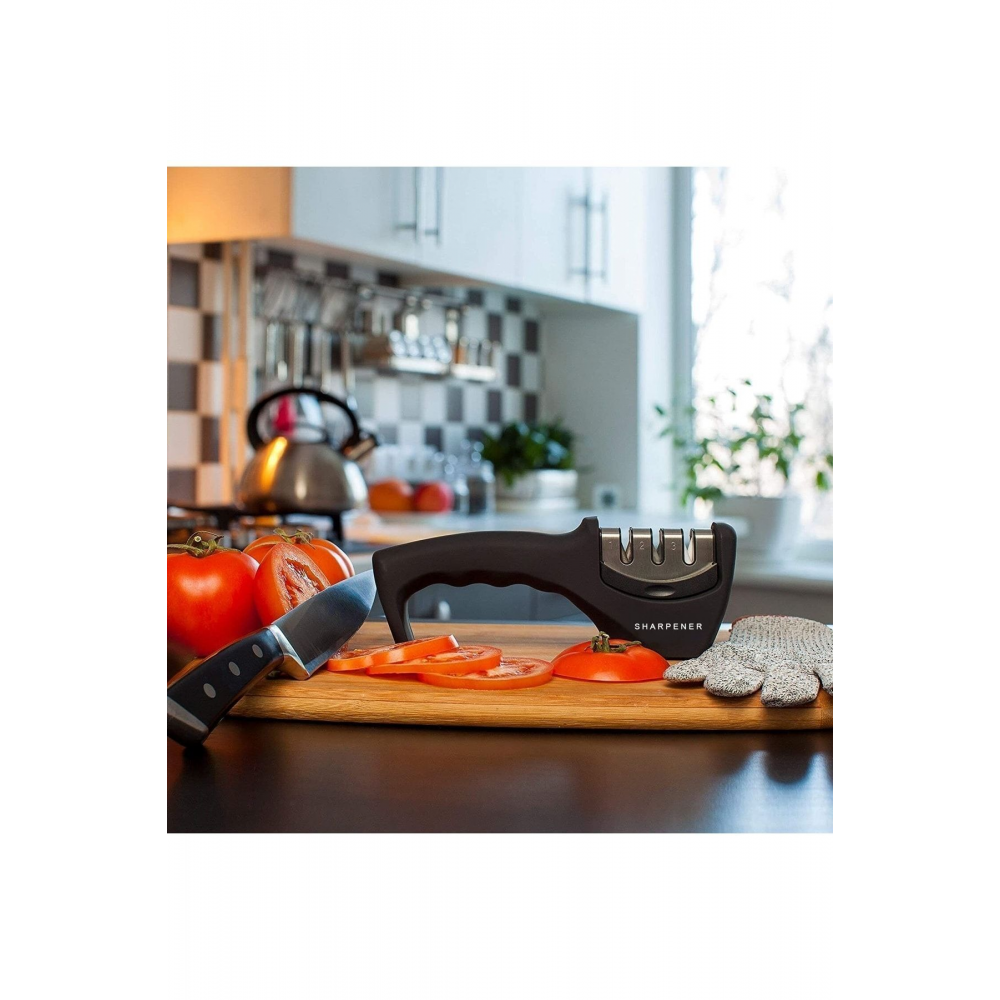 Profesyonel Bıçak Bileyici 3 Açılı Elmas Seramik Tungsten Çelik El Bıçakları Bileme