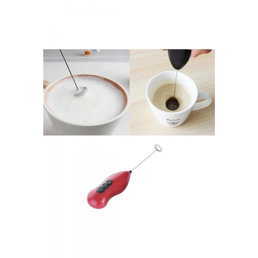 Pilli Mini Mixer Kahve Süt Köpürtücü Karıştırıcı Cappuccino Mixer