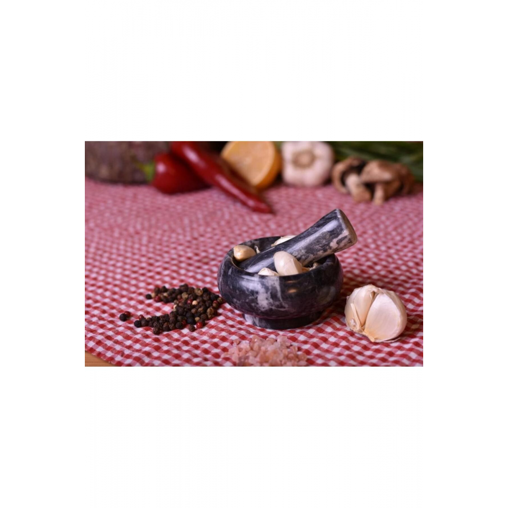 Taşev T1132 Tero Mermer Havan Siyah