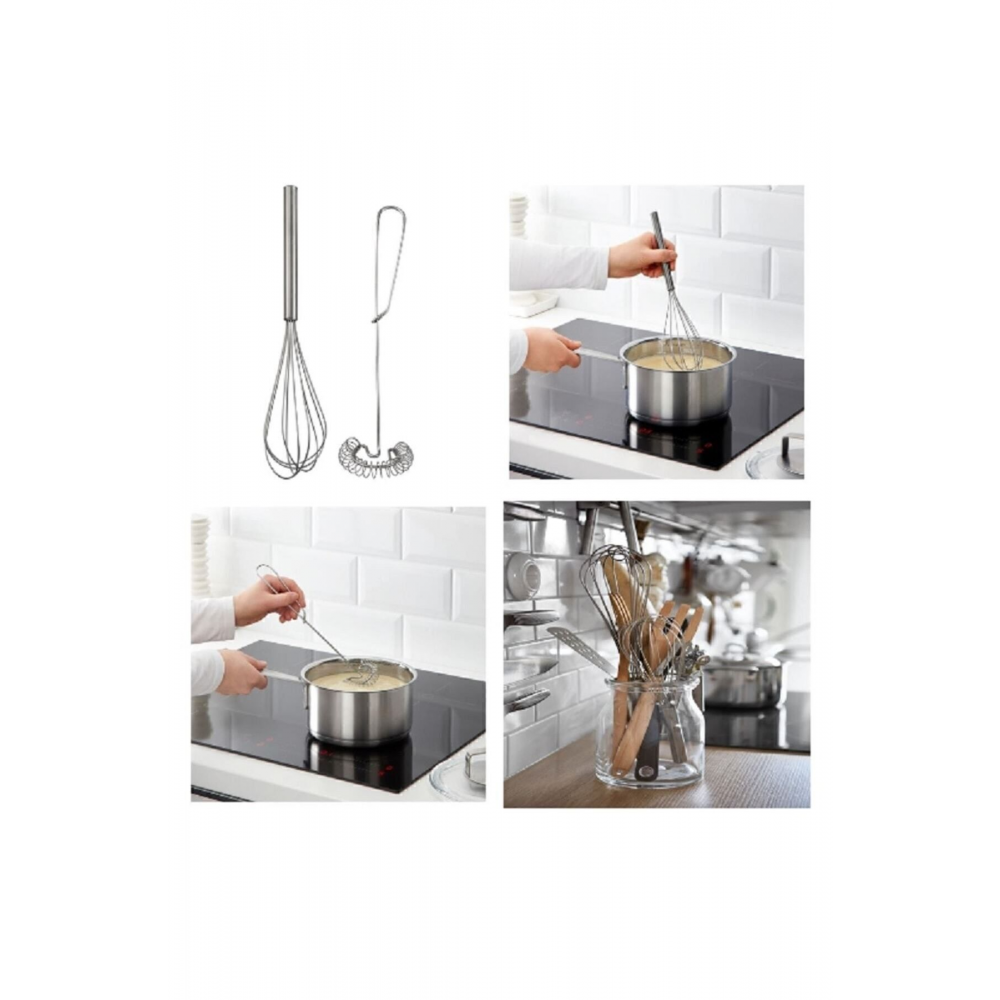 4 Lü Set, Idealısk Rende 2'li Çırpıcı Seti Frk Koncıs Çelik Sarımsak Ezici Idealısk Un Eleği