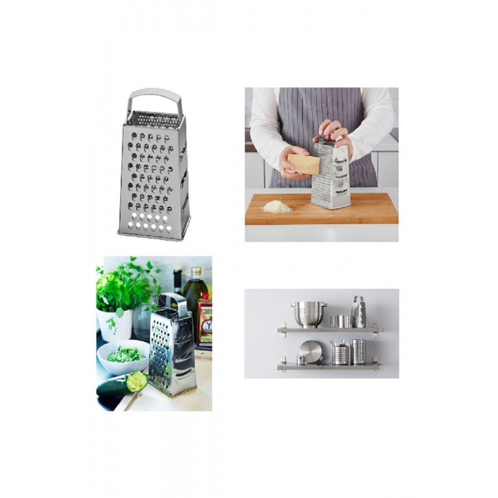 4 Lü Set, Idealısk Rende 2'li Çırpıcı Seti Frk Koncıs Çelik Sarımsak Ezici Idealısk Un Eleği