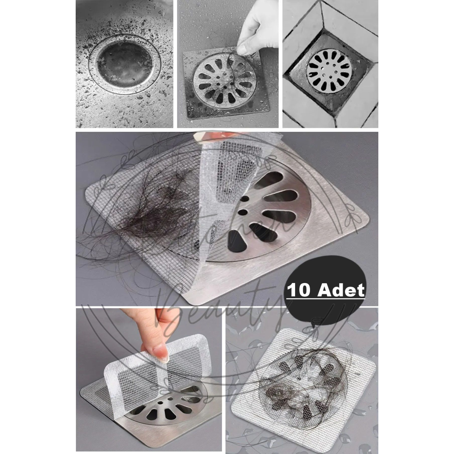 10 Adet Banyo Gider Süzgeci Saç Yakalayıcı Süzgeç Banyo Duş Gider Tıkanık Önleyici Süzgeç