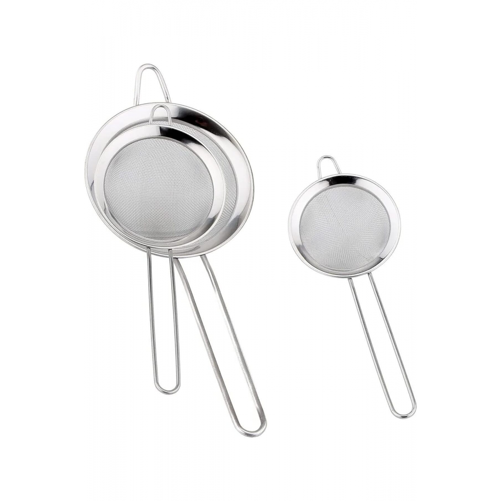 3'lü Paslanmaz Tel Süzgeç, Pirinç Süzgeci, Çelik Süzgeç, Metal Süzgeç