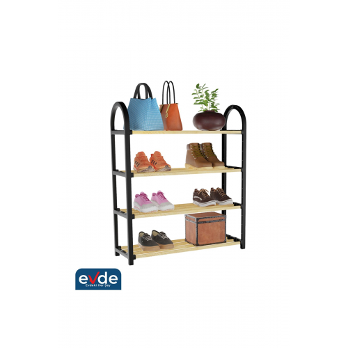 4 Katlı 1.sınıf Süper Kalite Masif Ahşap Ayakkabılık 2 Yıl Garantili Sw 5004