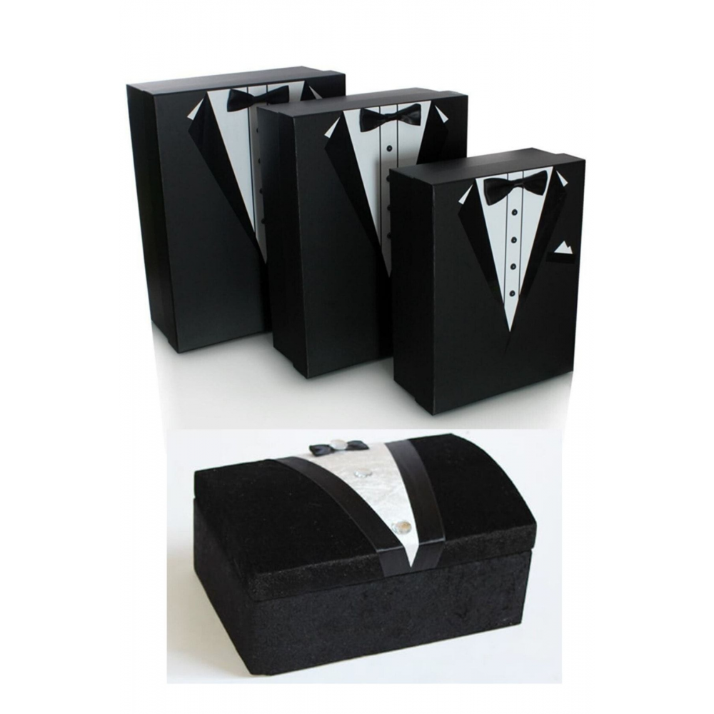 4'lu Damat Bohça, Çeyiz Ahşap Sandıklı Ve 3 Lü Kutu Seti.