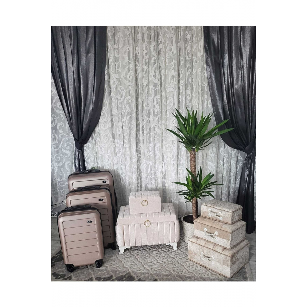 Şevval Bavullu Söz Nişan Bohça Gelin Düğün Çeyiz Sandık 8 Li Dügün Paketi