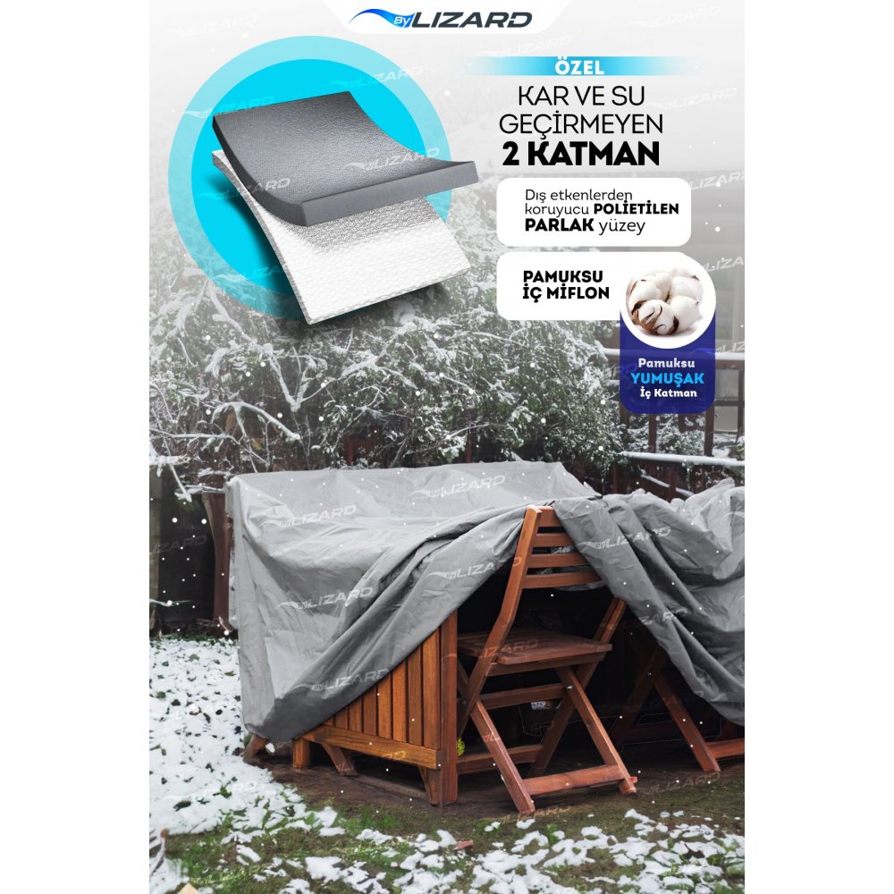 Bahçe Mobilya Koruma Örtüsü Branda 320x200x75 Cm Su Geçirmez