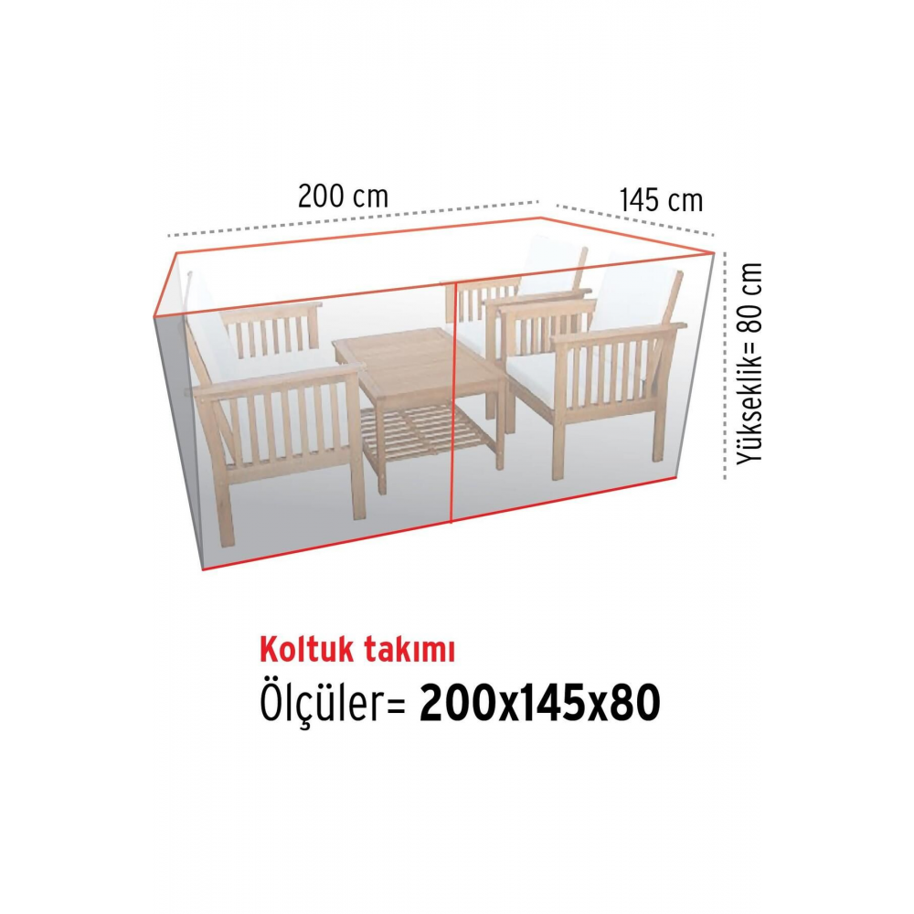 Bahçe Oturma Grubu Koruma Örtüsü - Ariel:200x145x80cm