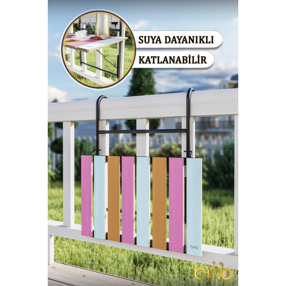 Katlanır Ayarlı Askılı Masa Balkon Veranda Mutfak Masası