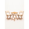 Sırt Ve Oturak Minderli Balkon Bahçe Mutfak 3'lü Bistro Set Katlanır Masa-sandalye 50x50 Masalı