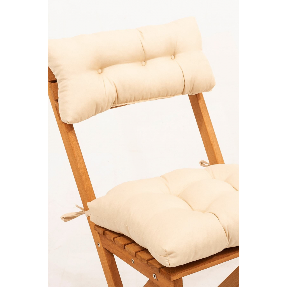 Sırt Ve Oturak Minderli Balkon Bahçe Mutfak 3'lü Bistro Set Katlanır Masa-sandalye 50x50 Masalı