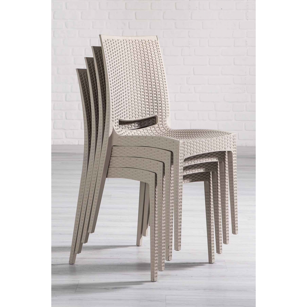 4 Adet Rattan Cappucino Sandalye / Balkon-bahçe-teras