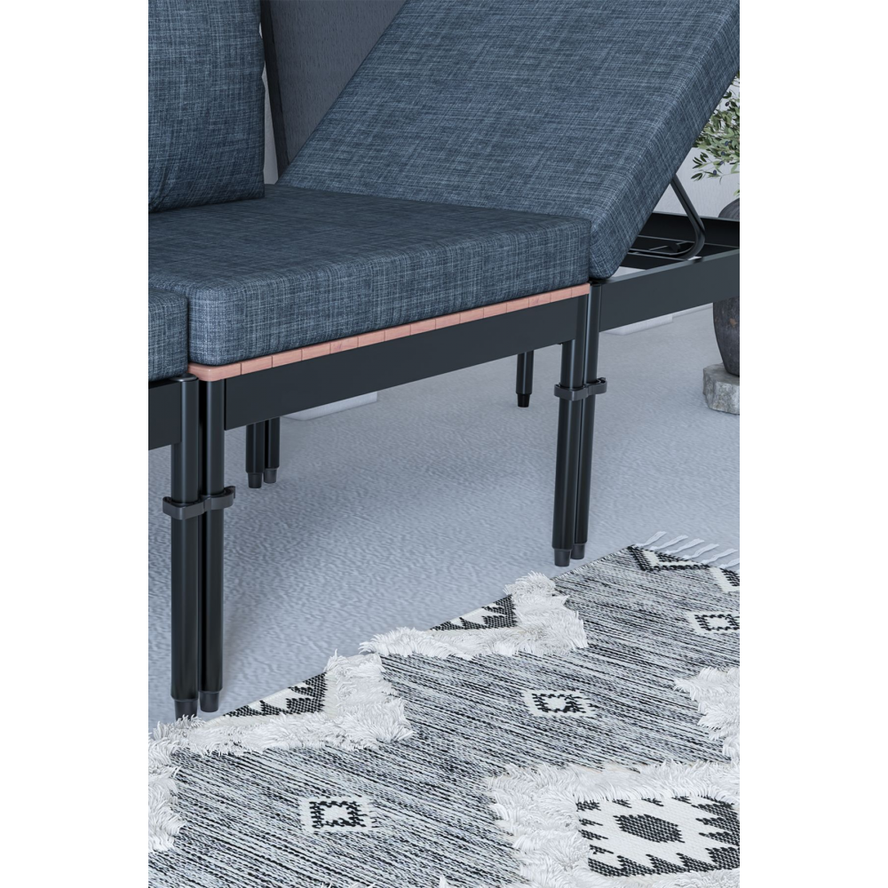 Mini Multilounge Bahçe Balkon Mobilyasi, Şezlong