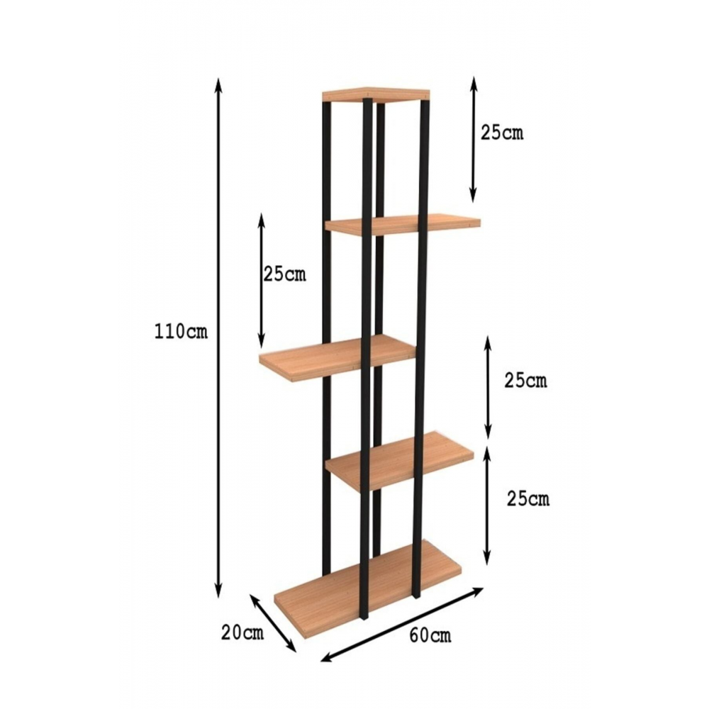 Dekoratif 5 Raflı Metal Çiçeklik Saksı Standı Saksılık
