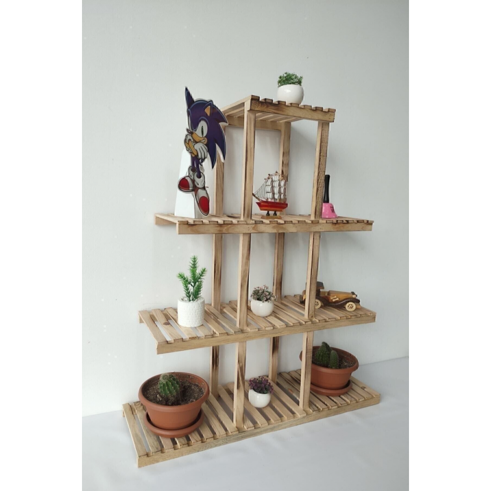 Saksı Standı 4 Katlı Saksılık Çiçeklik Dekoratif Saksı Standı, Sks10