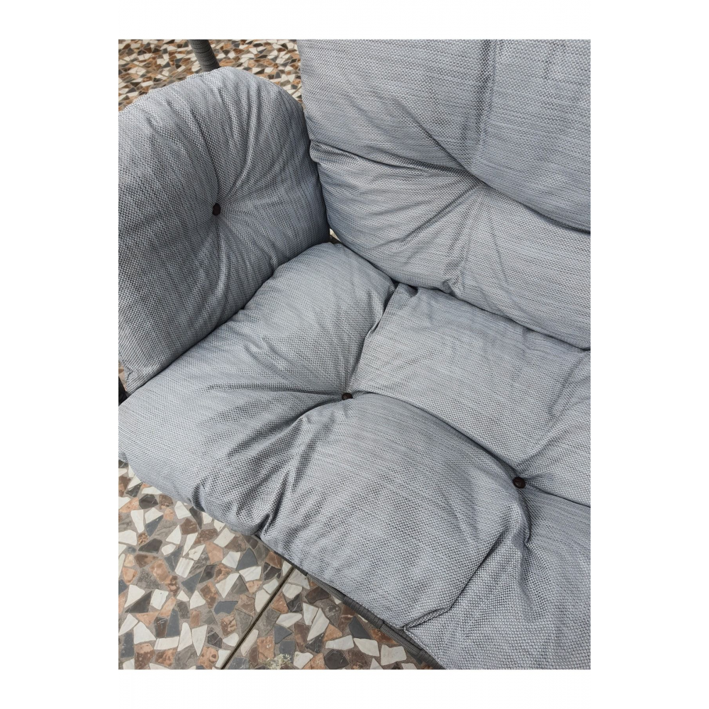 Çift Kişilik Salıncak Antrasit Renk, Bahçe-balkon Salıncağı (OTURMA MİNDERİ HEDİYEDİR)