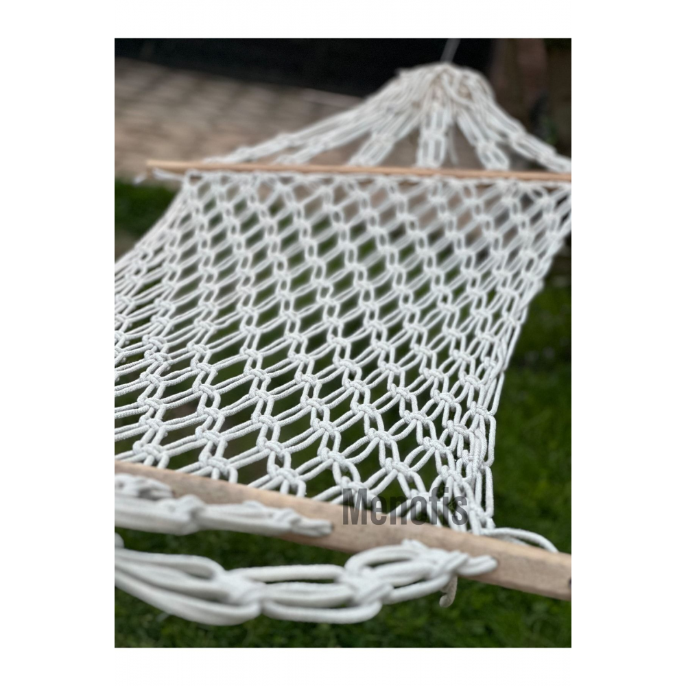 Salıncak Hamak El Örmesi Makrome Çift Katlı Tek Kişilik Kaliteli %100 Pamuk Hamak