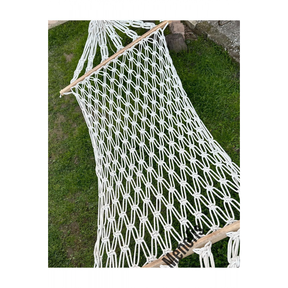 Salıncak Hamak El Örmesi Makrome Çift Katlı Tek Kişilik Kaliteli %100 Pamuk Hamak