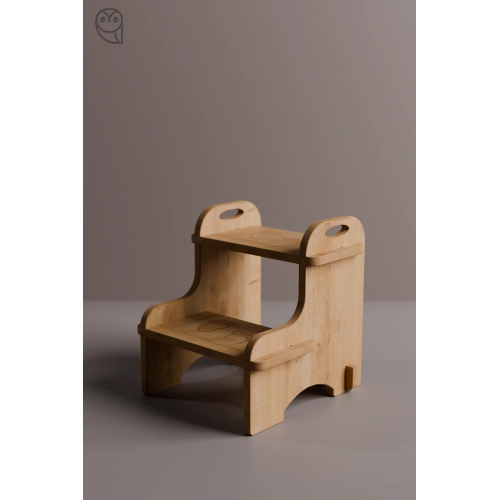 Basamak Çocuk Ve Yetişkin Montessori Yükseltici Merdiven Ahşap Renk Meşe