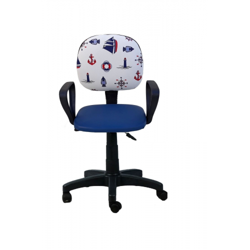Çocuk Odası Ders Çalışma Ofis Koltuğu Gemici Dümen Desenli