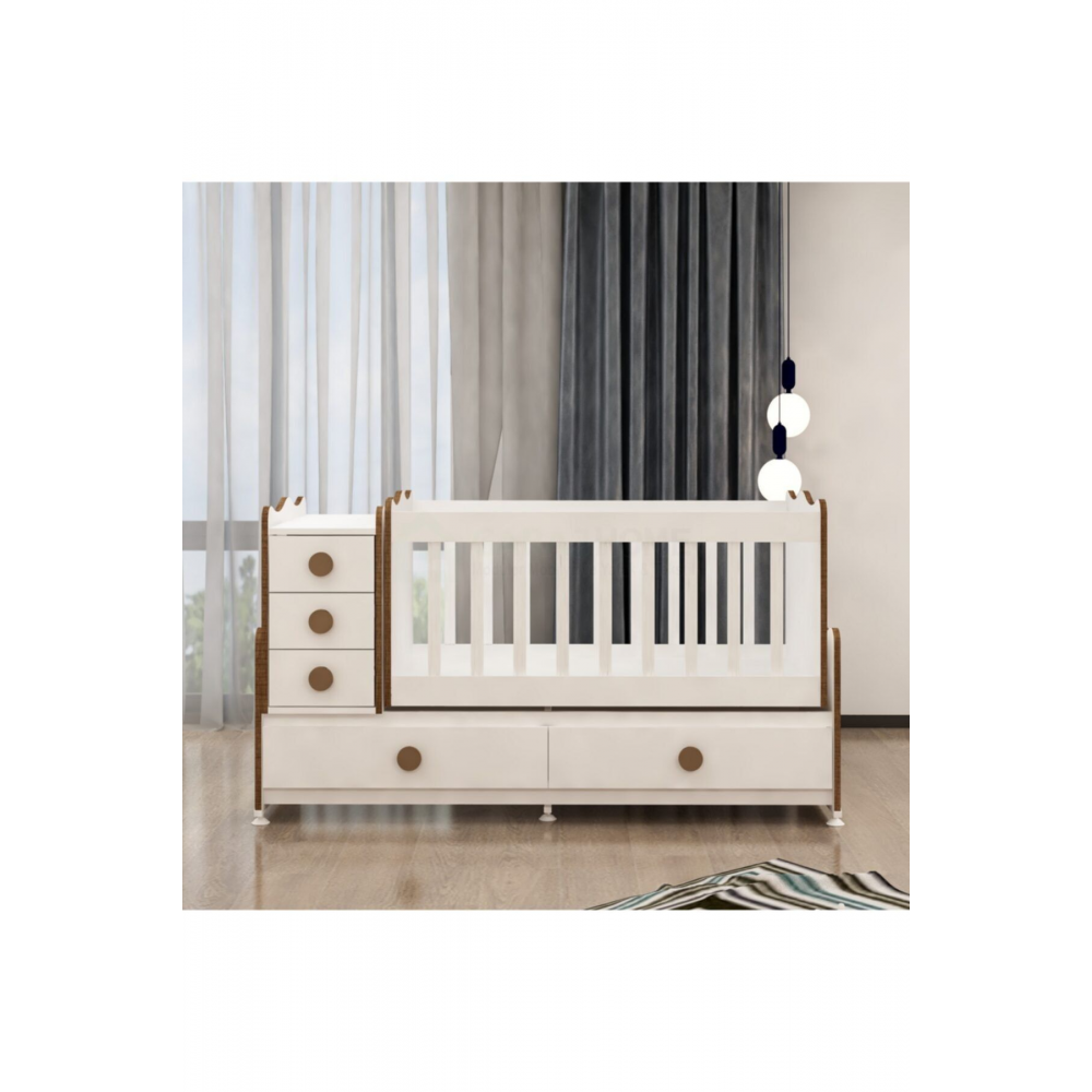 Melina 5 Çekmeceli Mdfli Büyüyen 60x120 Beşik - Sümela