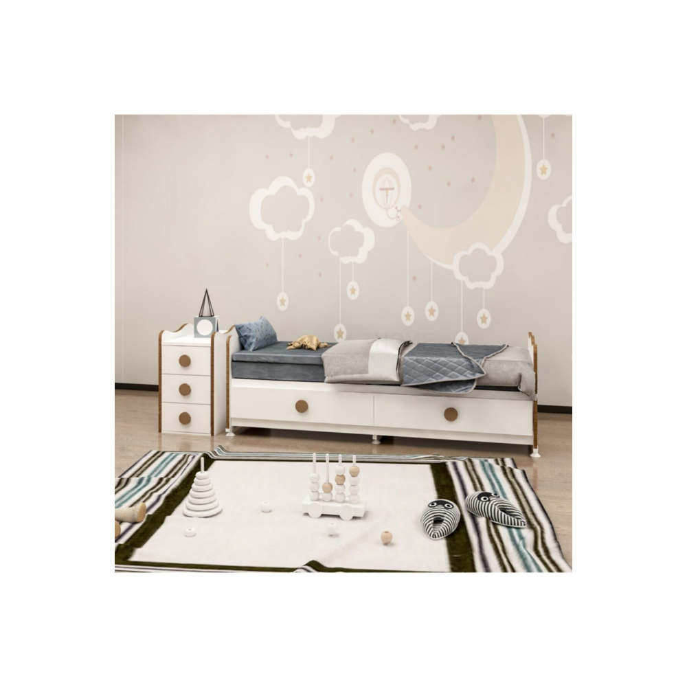 Melina 5 Çekmeceli Mdfli Büyüyen 60x120 Beşik - Sümela