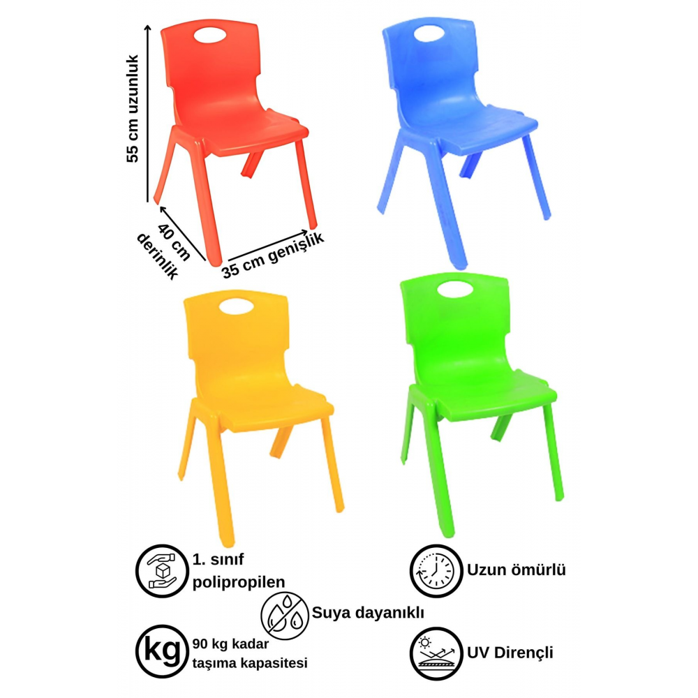 Çocuk Sandalyesi Renkli Anaokulu Ve Kreş Sandalyesi
