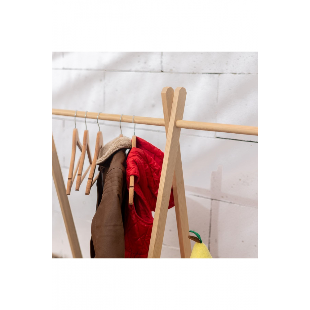 Ahşap Çocuk Dolap Askılık Montessori Askılık