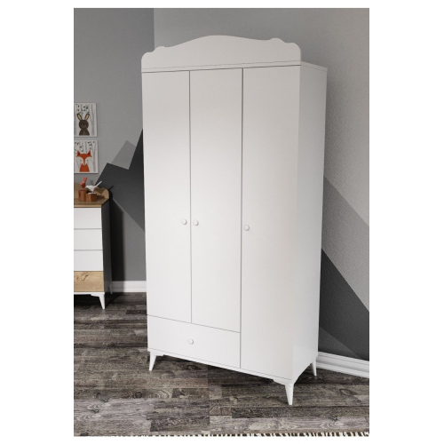 Sansa 3 Kapaklı Dolap Beyaz