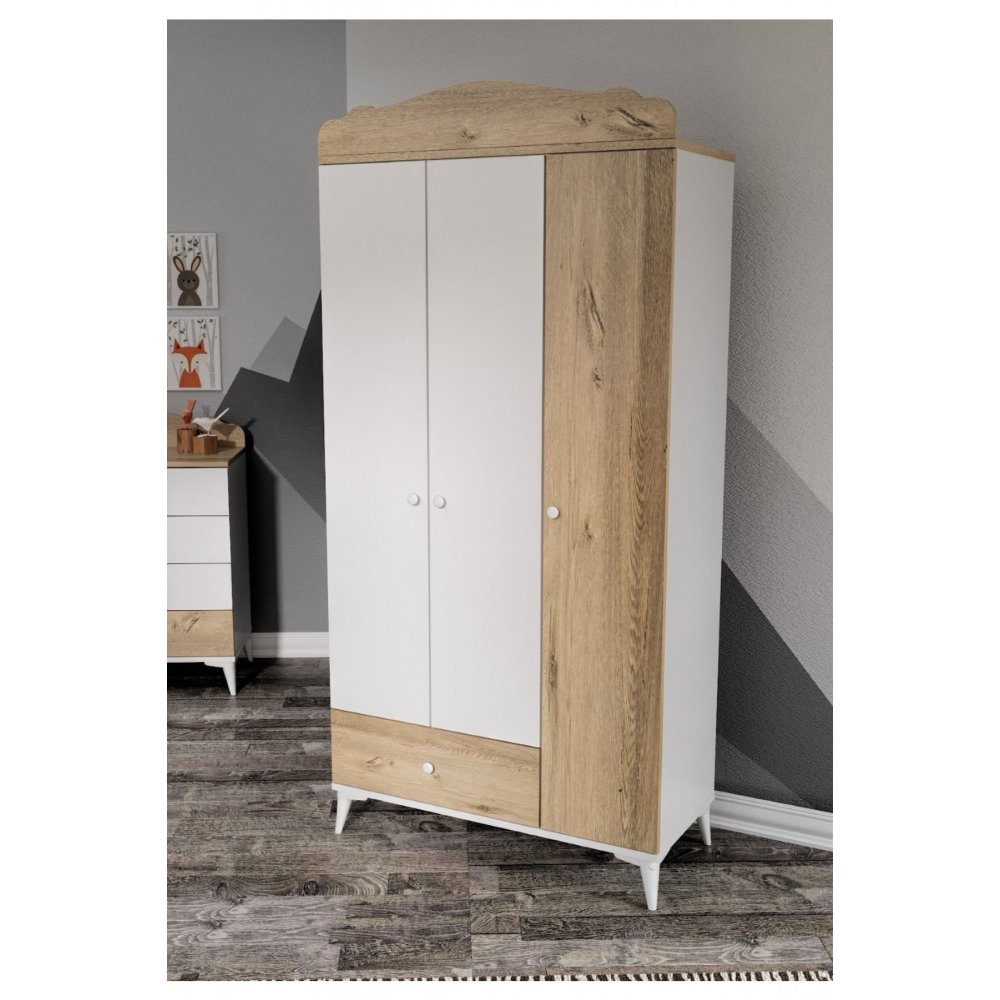 Sansa 3 Kapaklı Dolap Meşe