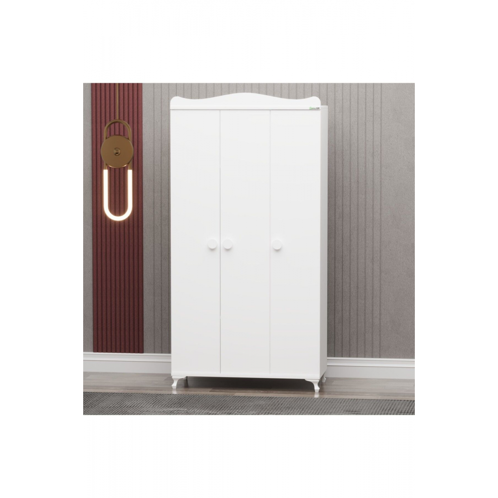 Yıldız 3 Kapaklı Dolap - Beyaz