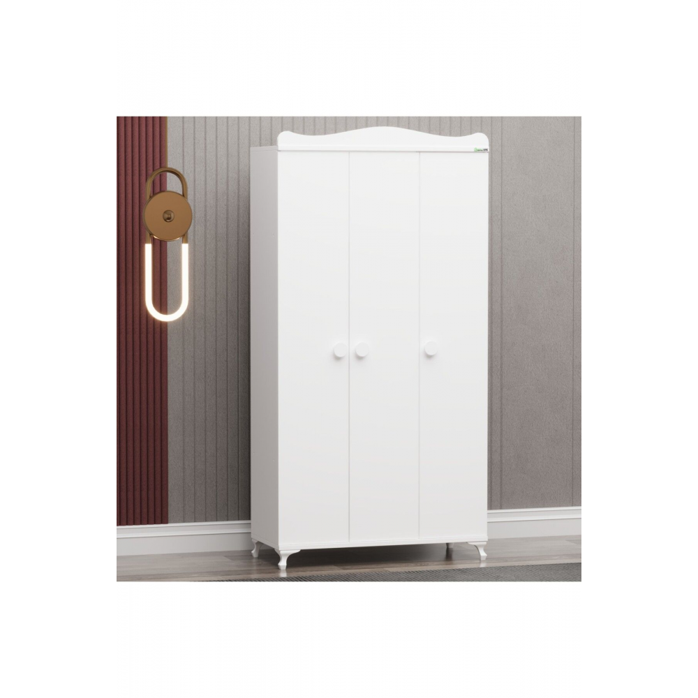 Yıldız 3 Kapaklı Dolap - Beyaz
