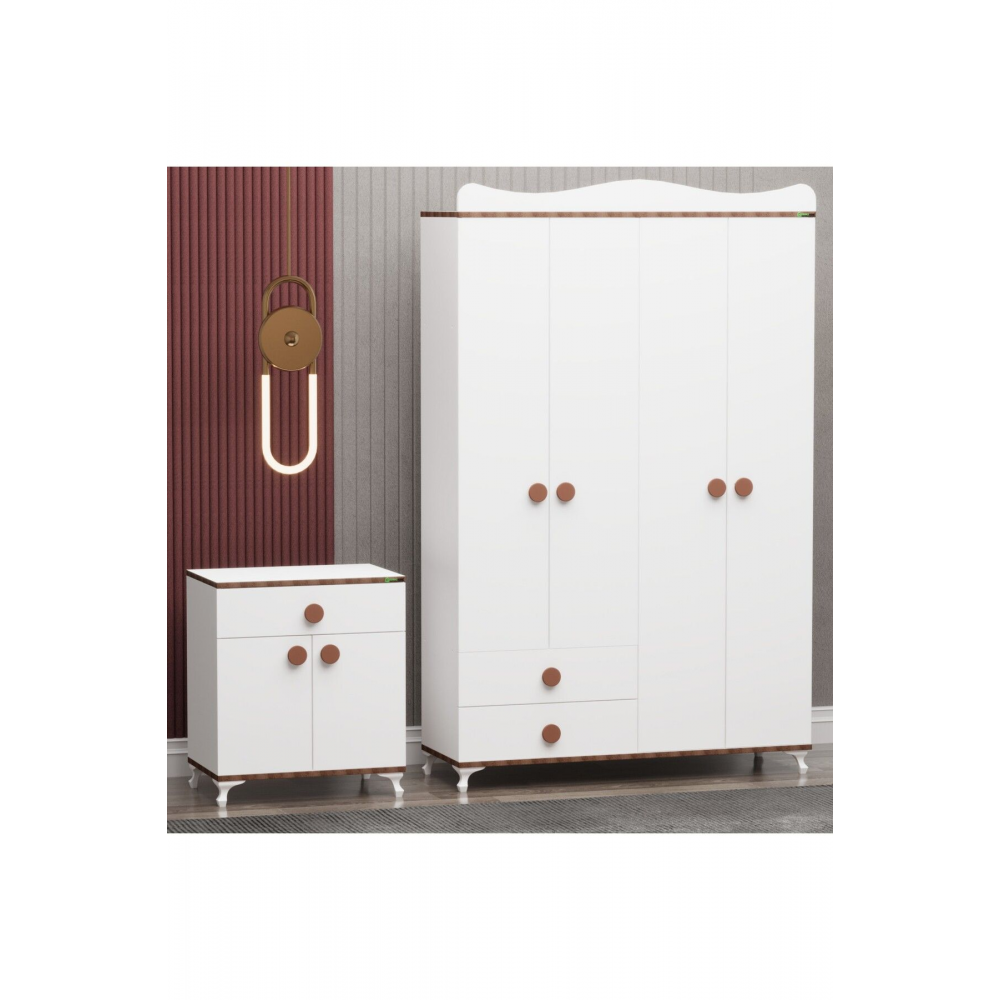 Yıldız 4 Kapaklı Dolap ve Kapaklı Şifonyer - Sümela