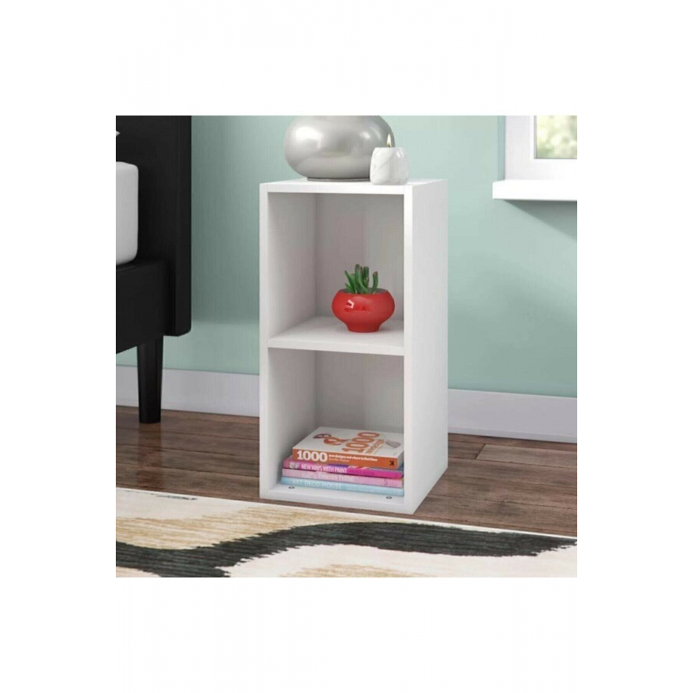 Kapaksız Beyaz Komodin Çok Amaçlı Raflık