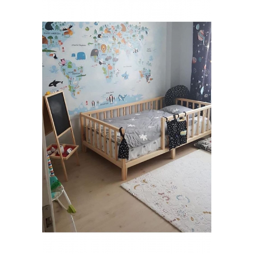 90*190 Doğal Ahşap Çocuk  Yatağı