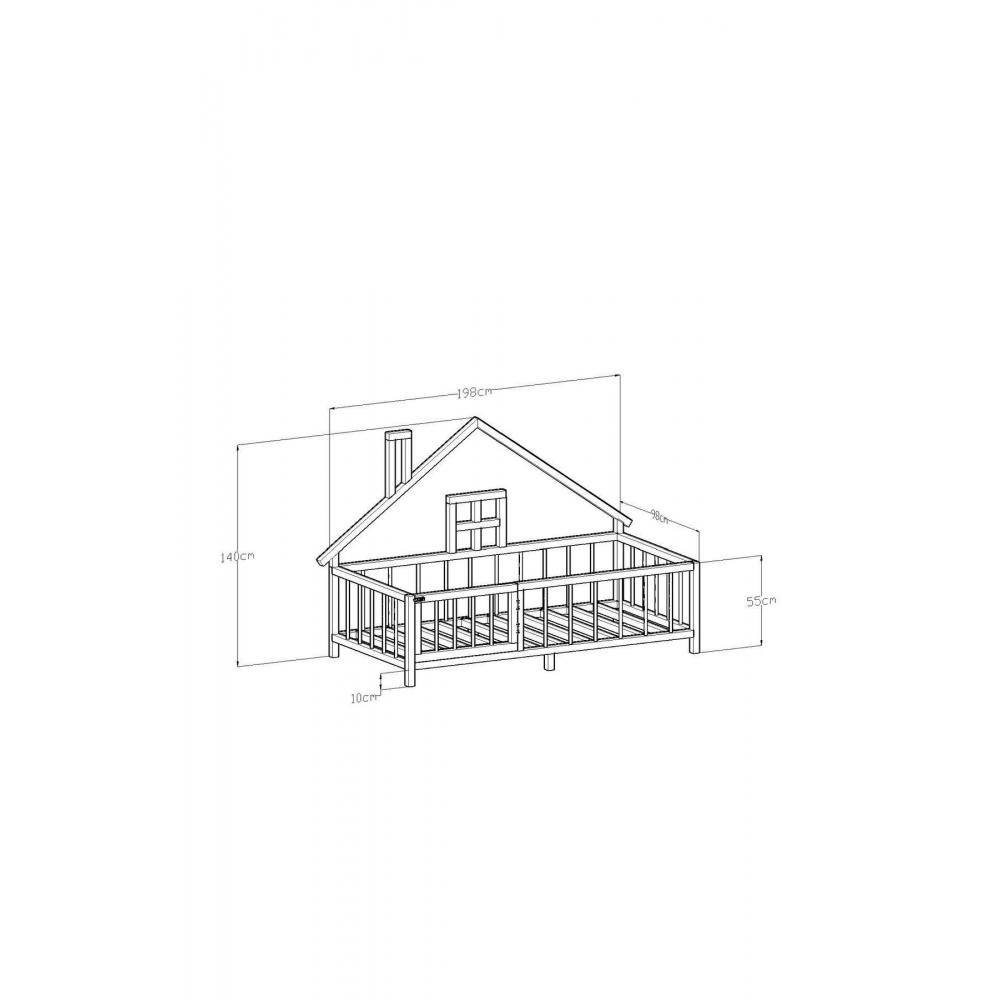 Barney Beyaz Montessori Kapılı Yatak