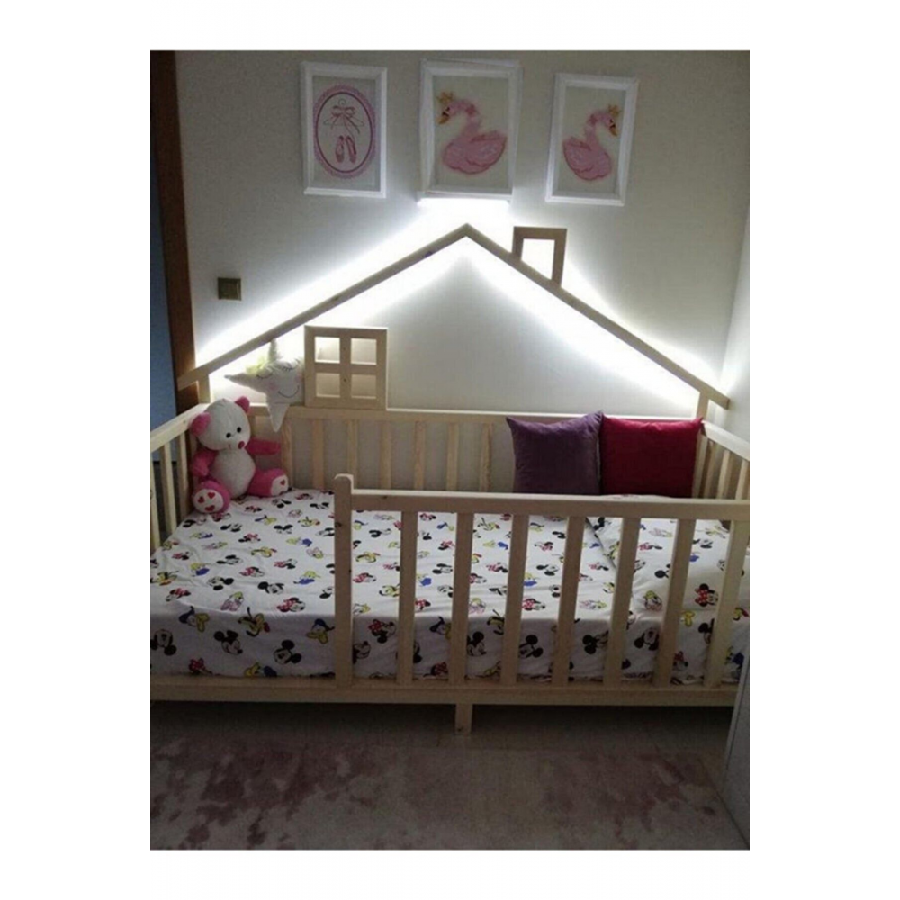 Happy Doğal Çam Montessori Bebek ve Çocuk Karyolası