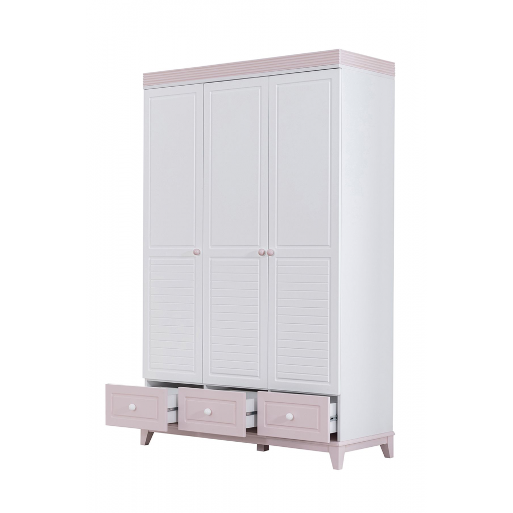 Çocuk Odası, Fethiye Sole Çocuk Odası, 3 Kapaklı Dolap, Yavrulu Karyola, Şifonyer - Pembe