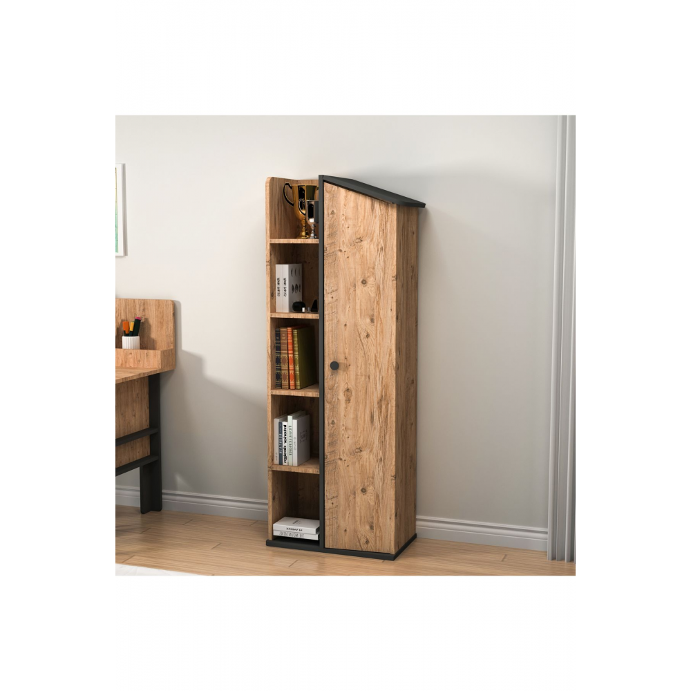 VALERİN Çalışma Masası Kitaplık Gardırop Komodin ve Karyola Çocuk Odası 5'li Takım