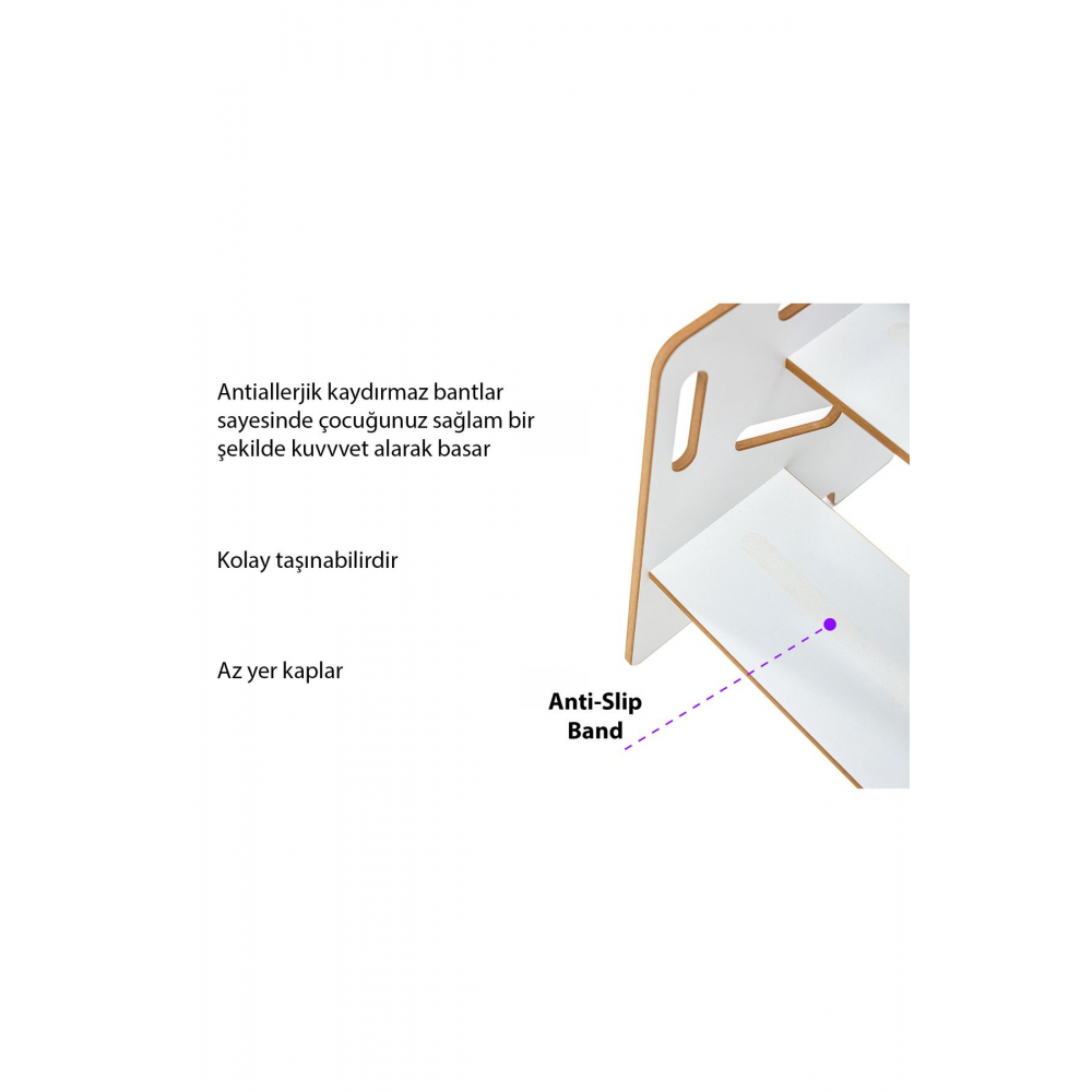 Çocuk / Yetişkin Montessori Ahşap Basamak, Yükseltici, Tabure