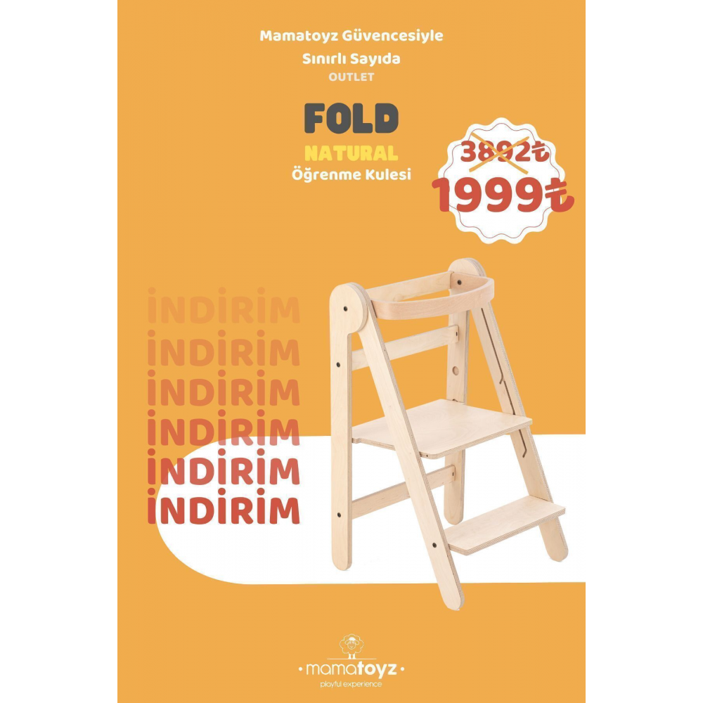 Fold Öğrenme Kulesi Katlanır Naturel (Outlet)