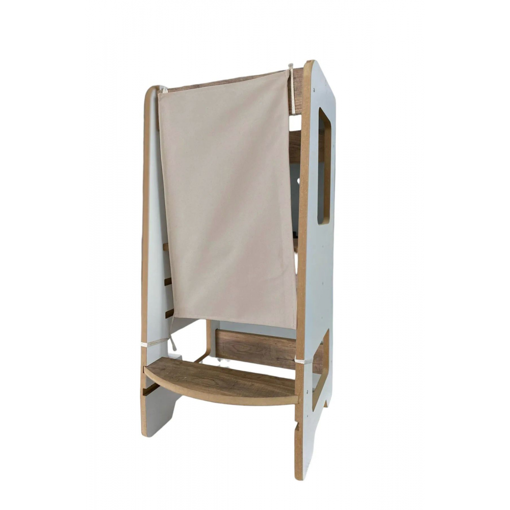 Öğrenme Kulesi Ek Ön Koruma Bariyer Kumaşı Çocuk Güvenlik Kule Ön Bariyer Yıkanabilir KAHVE 40x60 cm