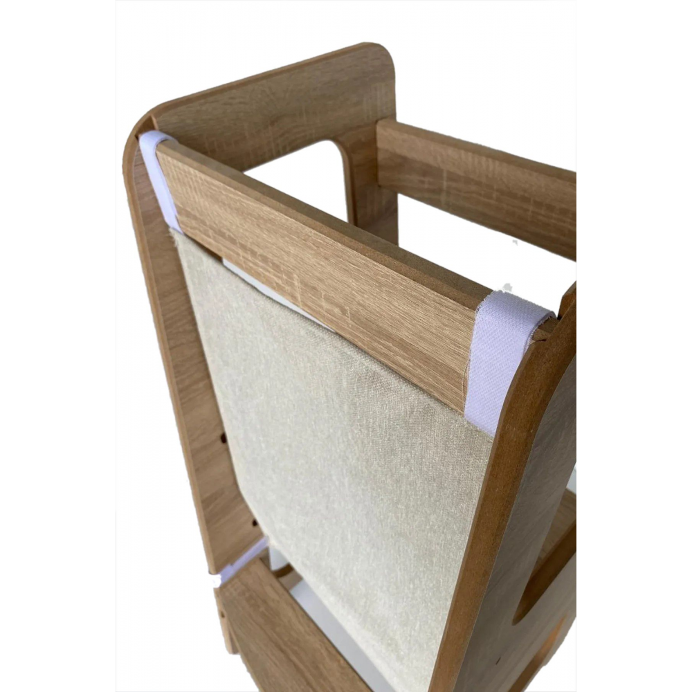 Öğrenme Kulesi Ek Ön Koruma Bariyer Kumaşı Çocuk Güvenlik Kule Ön Bariyer Yıkanabilir KAHVE 40x60 cm