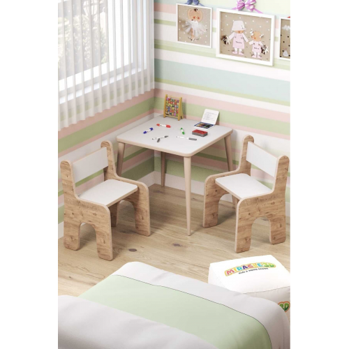 Çocuk Oyun Etkinlik Çalışma Masası Ve Sırt Dayamalı Sandalye Aktivite Masası(2-4 YAŞ ARASI)