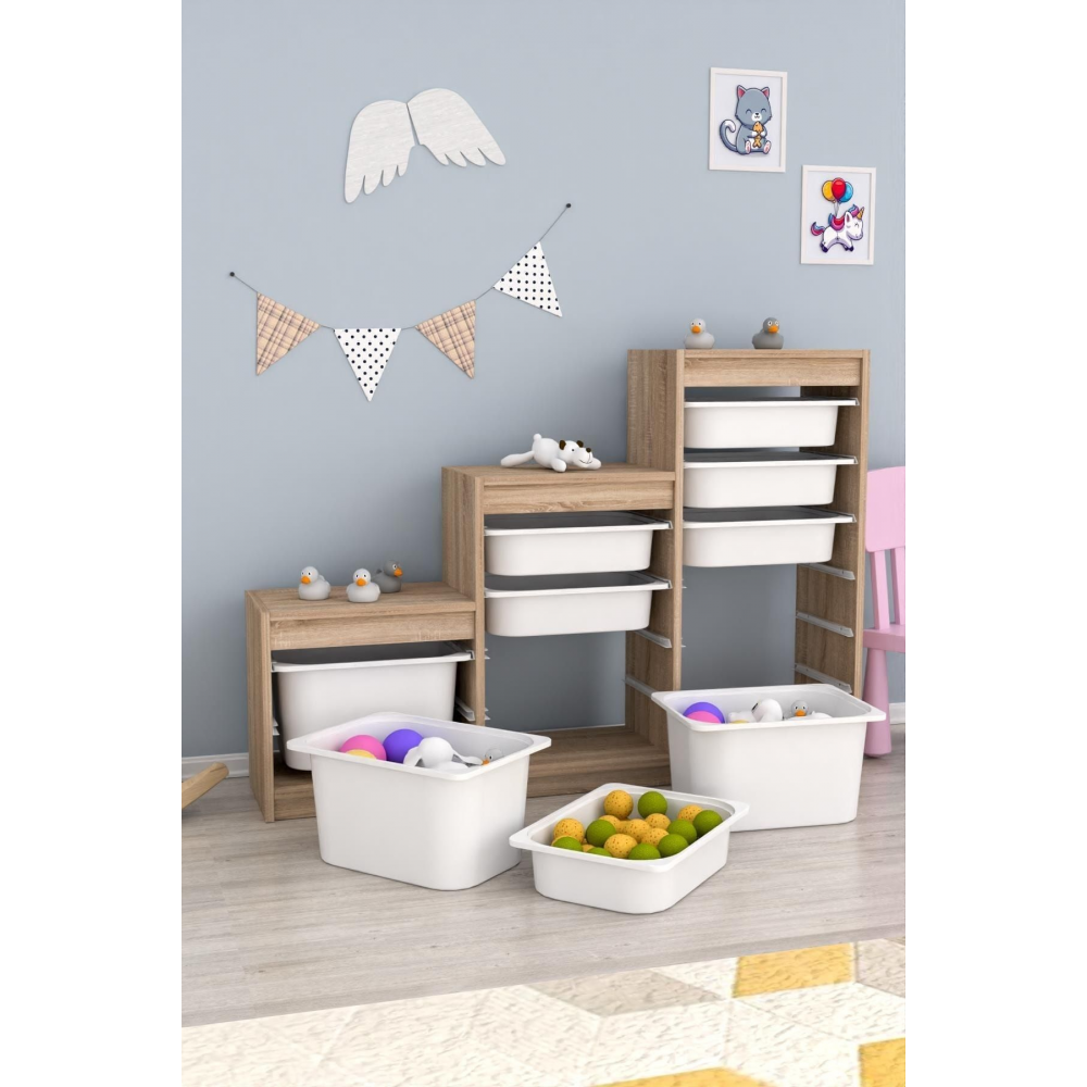 Swiss 9 Beyaz Sepetli Sonomo Gövde Çok Amaçlı Dolap