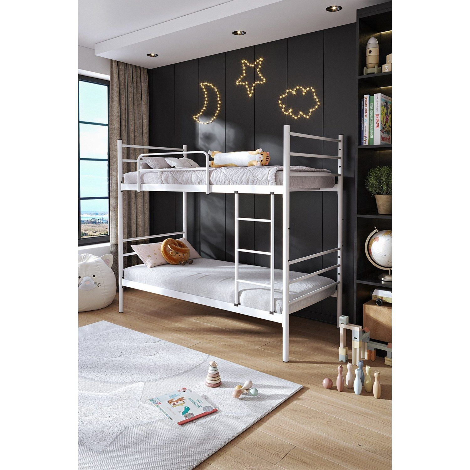 Trend Ranza (90X190) Beyaz Genç Ve Çocuk Yatak Odası Metal Ranza Karyola